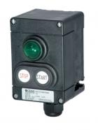 Ex-control unit GHG 411 82, 1 x signal lamp SIL, 1 x double pushbutton DDT, label  0, I, START, STOP