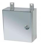 Empty Terminal Enclosure Ex-Cell 12inch/12inch/6, 316L stainless steel, vertical fixing lugs, 1/4 turn lock fastening or bolt fastening (-B), no gland plate